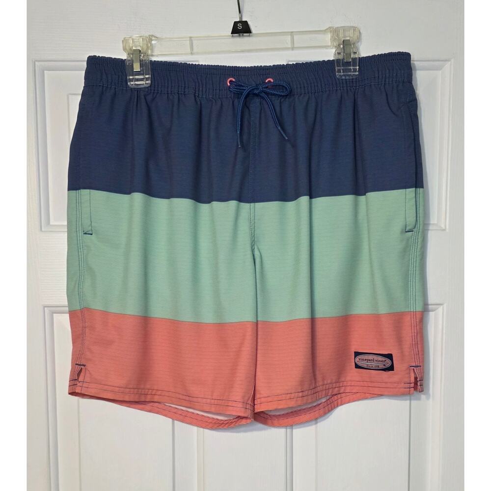 Vineyard Vines Mens Chappy Swim Trunks Multi Color With Pockets Size M